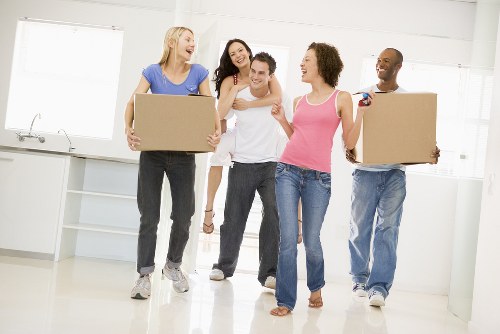 Packed moving boxes prepared for a Harringay home move