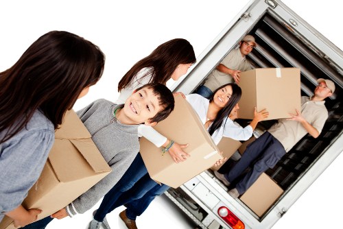 Removal team preparing items safely before a move