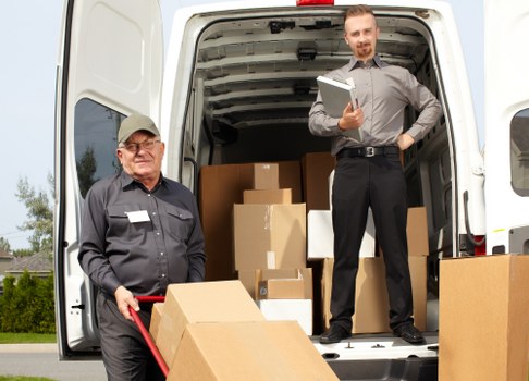 Removal team preparing a move in Harringay