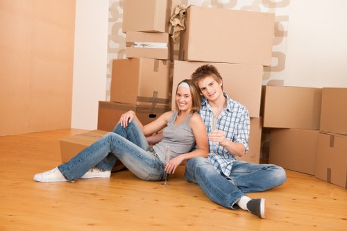 Packed boxes ready for removals in Harringay with local access considerations