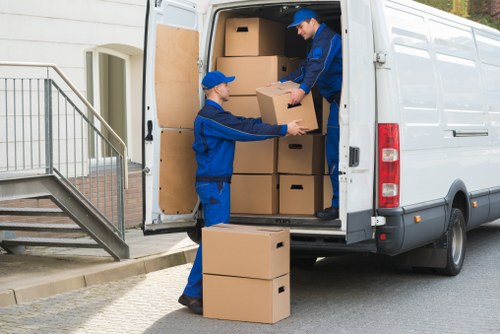 Packing and organising office equipment for a local move
