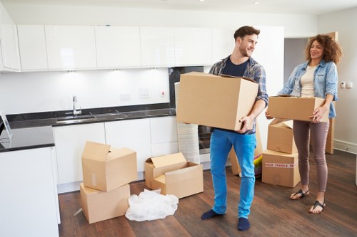 Efficient moving crew in a North London street