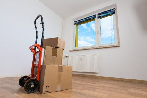 Packing and loading office items for a North London business move