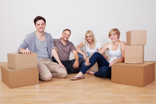 House removal service preparing items for transport in Harringay